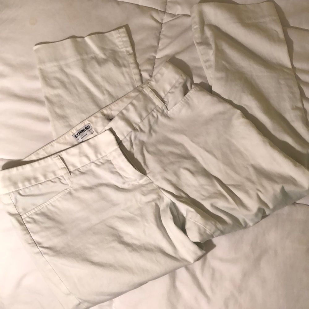 Express Columnist White Crop Pant Trouser Size 2